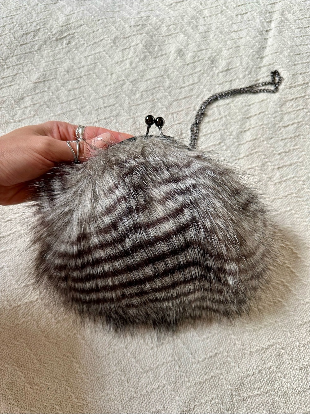 Brand New Mini Chico’s Faux Fur Shoulder Bag